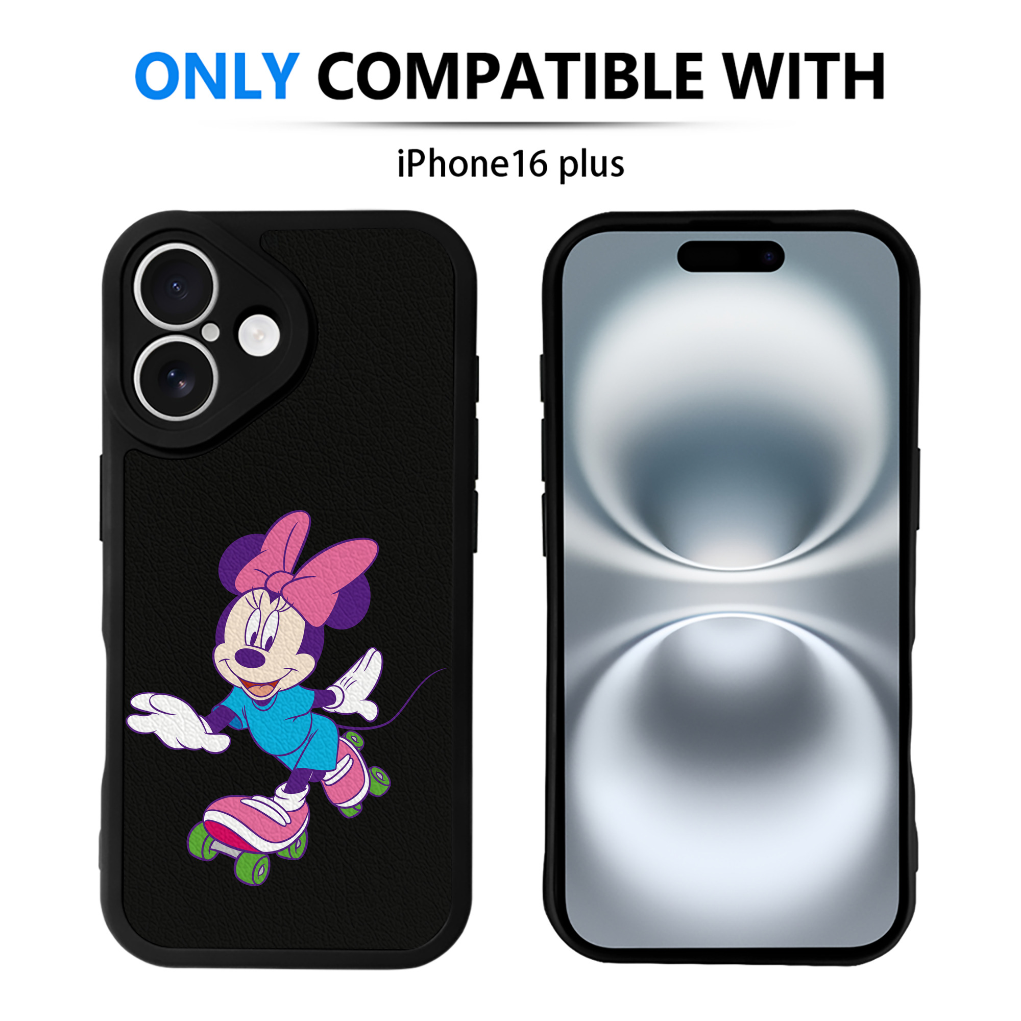（画像用） ミッキーマウス Mickey Mouse 【iPhone 16シリーズ対応】シリコンスマホケース（レザー調） 材質：シリコン